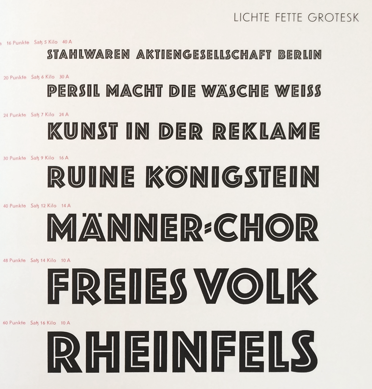Lichte Fette Grotesk by Jakob Erbar, 1923, a “precursor” of Erbar-Grotesk